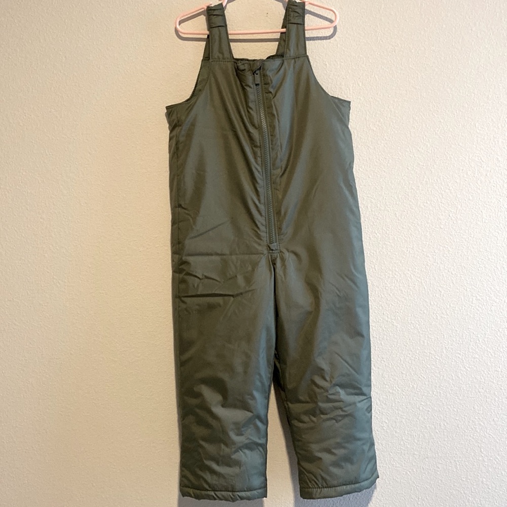 Green toddler snowsuit